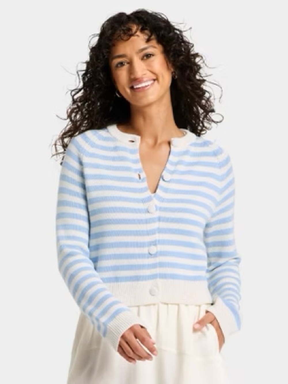 Striped cotton cardigan